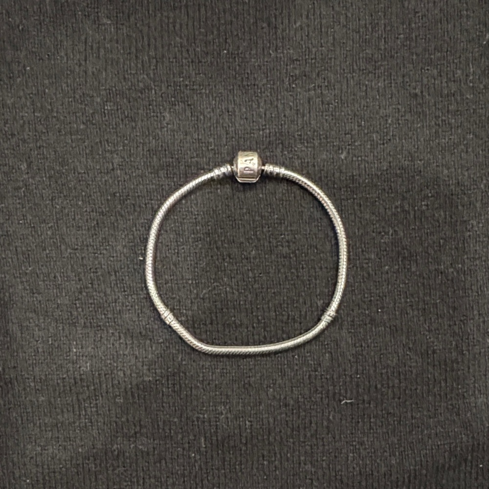 Pandora gunmetal and silver bracelet- 7.75” in length.